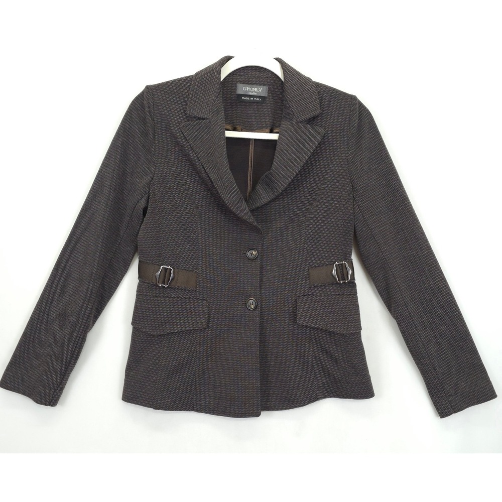 Camomilla Italia Blazer Women 42 /‎ US 8 Brown Textured Wool Look Italy Jacket